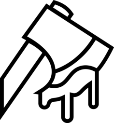 Axe Cutting An Animal Outline Svg File, Free Vectors File
